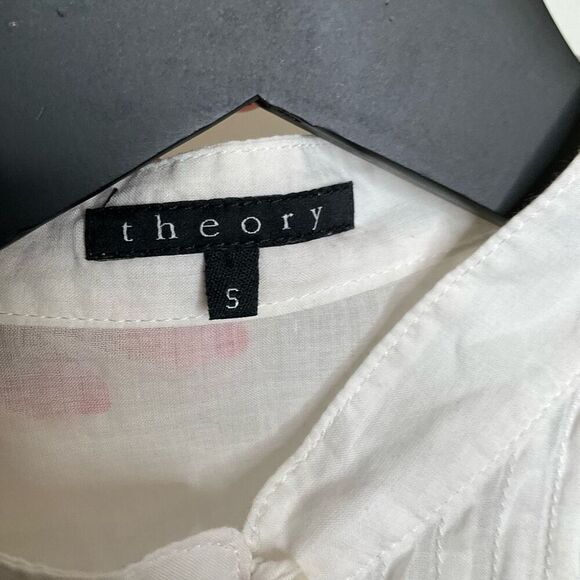 Theory Cotton Semi Sheer Blouse - Picture 3 of 5